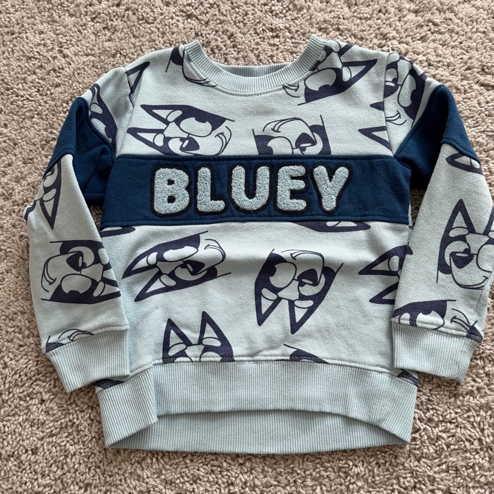 Kids' Light Blue Bluey Pullover Sweatshirt